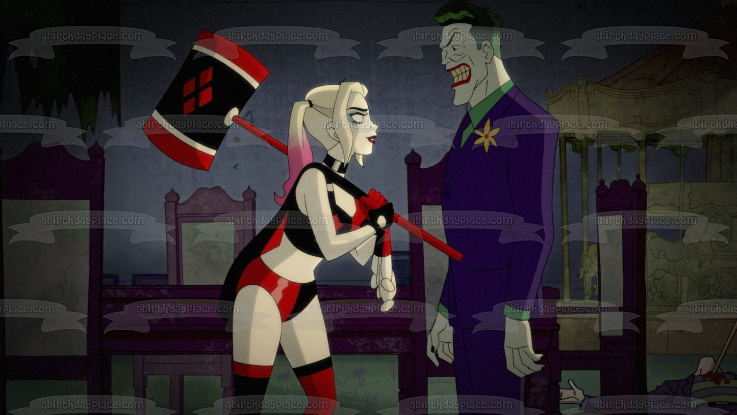 Harley Quinn TV Series The Joker Edible Cake Topper Image ABPID54493