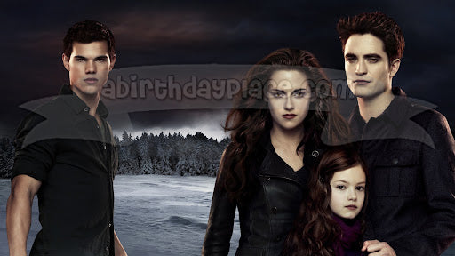 La saga Crepúsculo: Amanecer Parte 2 Jacob Bella Edward Renesme Imagen comestible para decoración de tarta ABPID54589