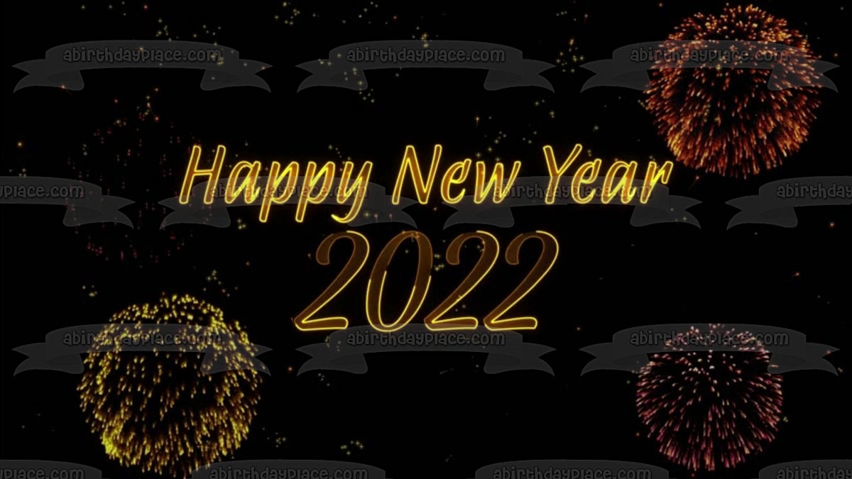 Happy New Year 2022 Clock at Midnight Edible Cake Topper Image ABPID55 – A  Birthday Place