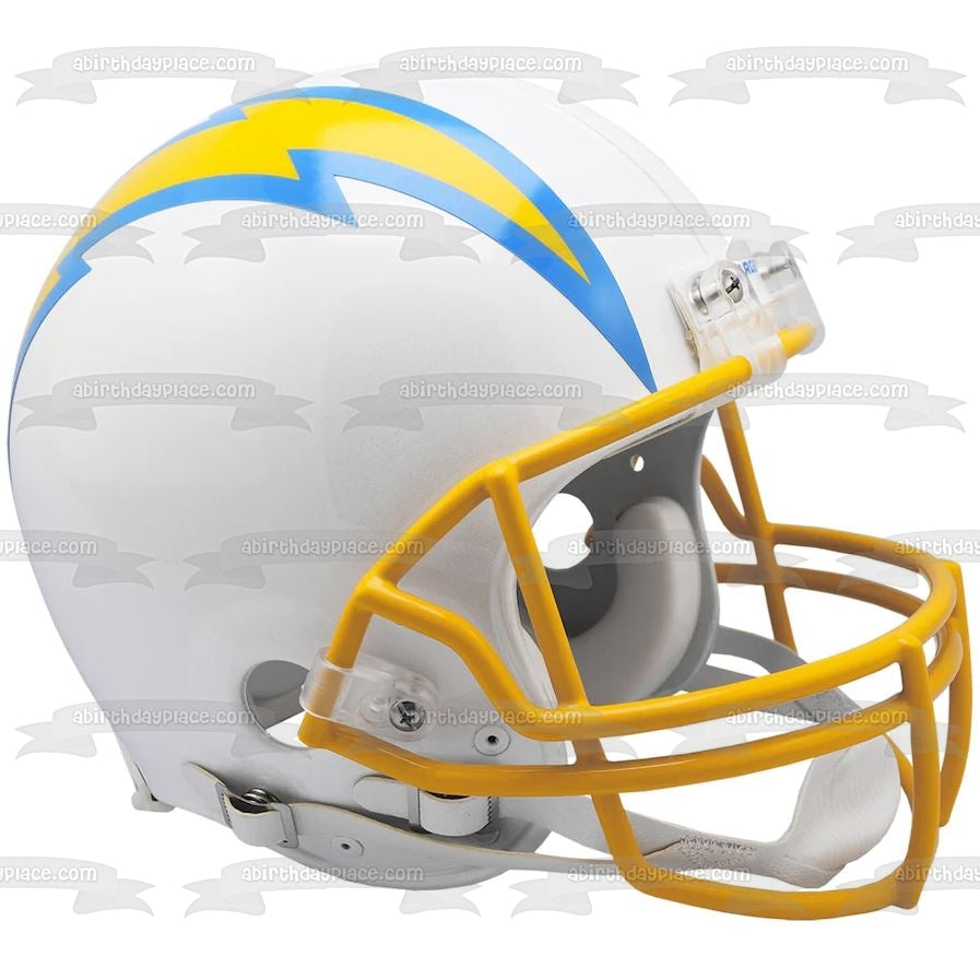 Los Angeles Chargers Football Helmet Edible Cake Topper Image ABPID55187