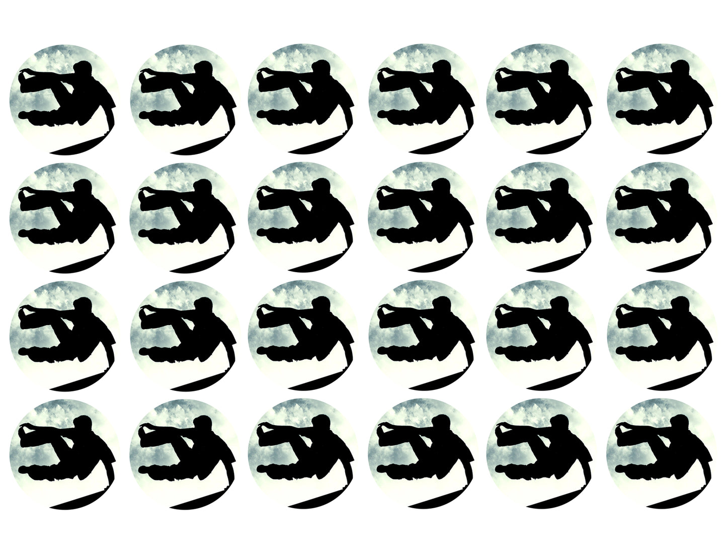 Parkour Silhouette Jump Action Shot Edible Cupcake Topper Images ABPID56016