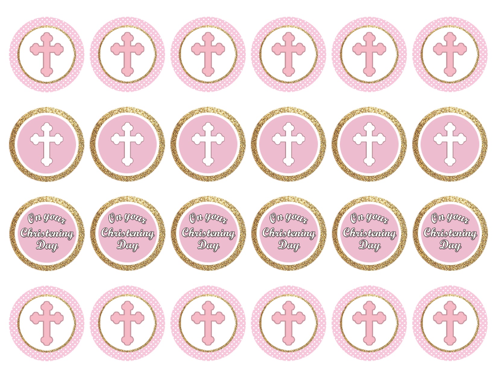 Free Printable Christening Cupcake Topper Template Free Printable Christening Cupcake Topper Template