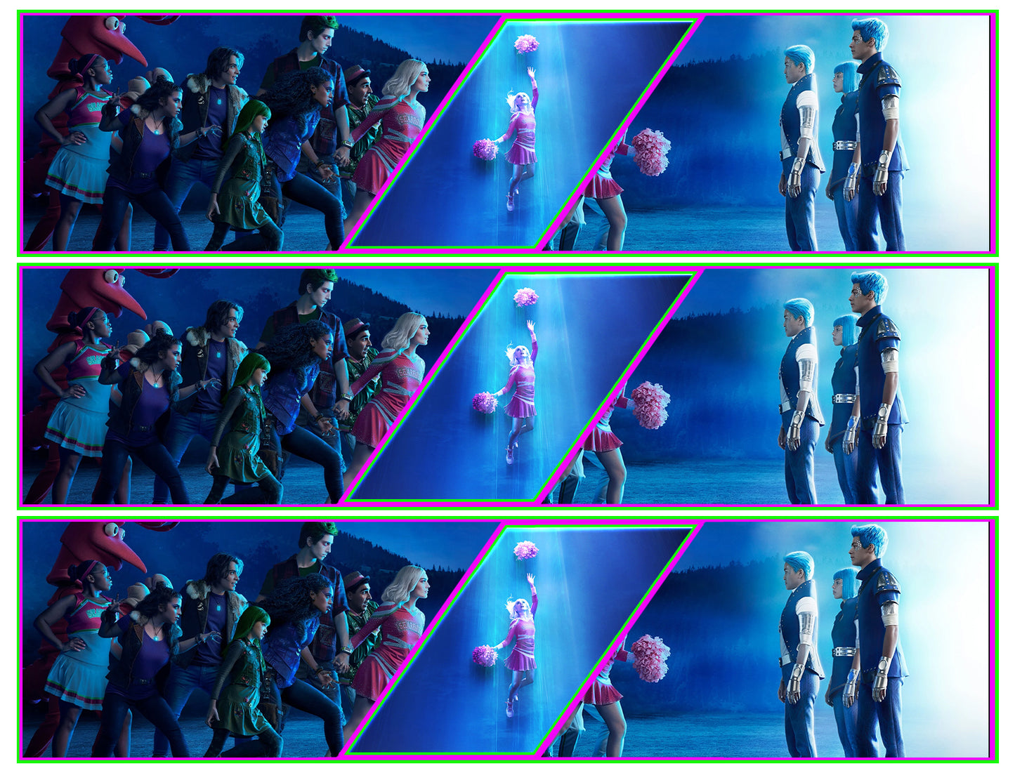 Disney Zombies 3 a Spaceship. Aliens, Zed and Addison Edible Cake Topper Image Strips ABPID56474