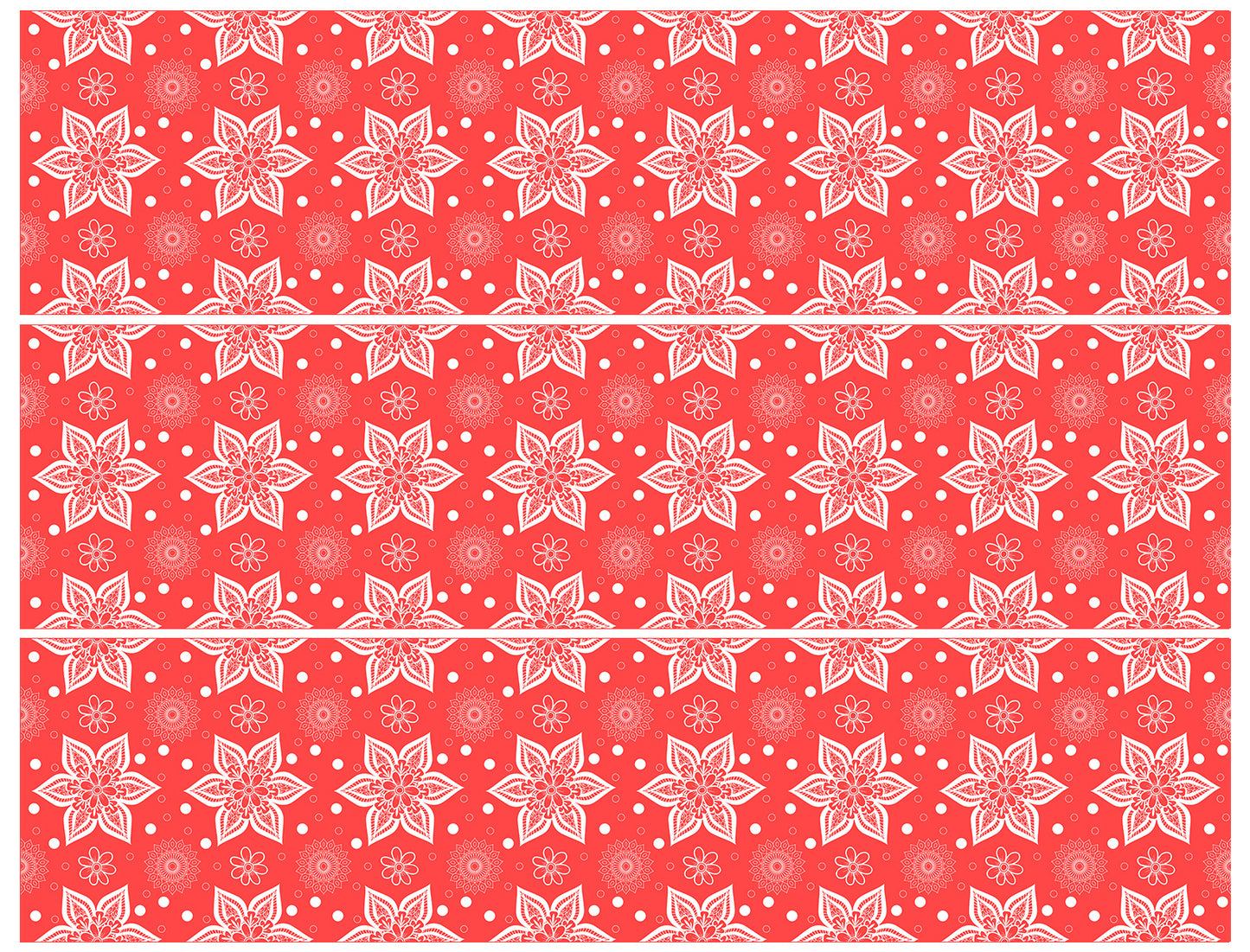 Mandala Art Red Pattern Edible Cake Topper Image Strips ABPID56663