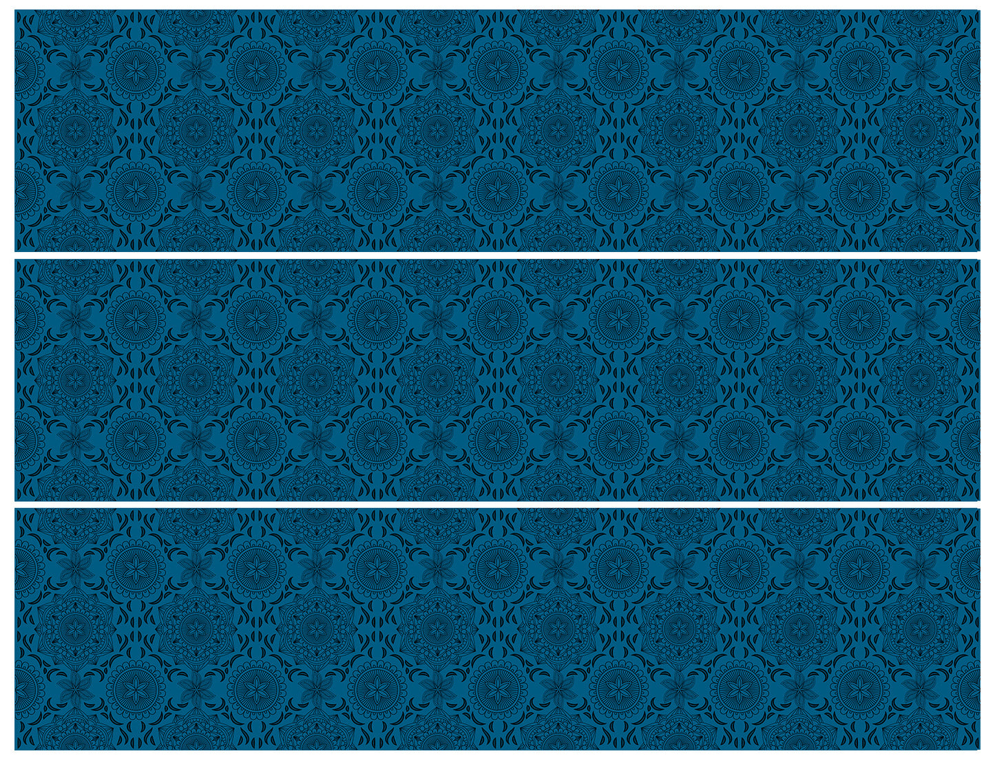 Tiras de imágenes comestibles para decoración de tartas con patrón azul de Mandala Art ABPID56665