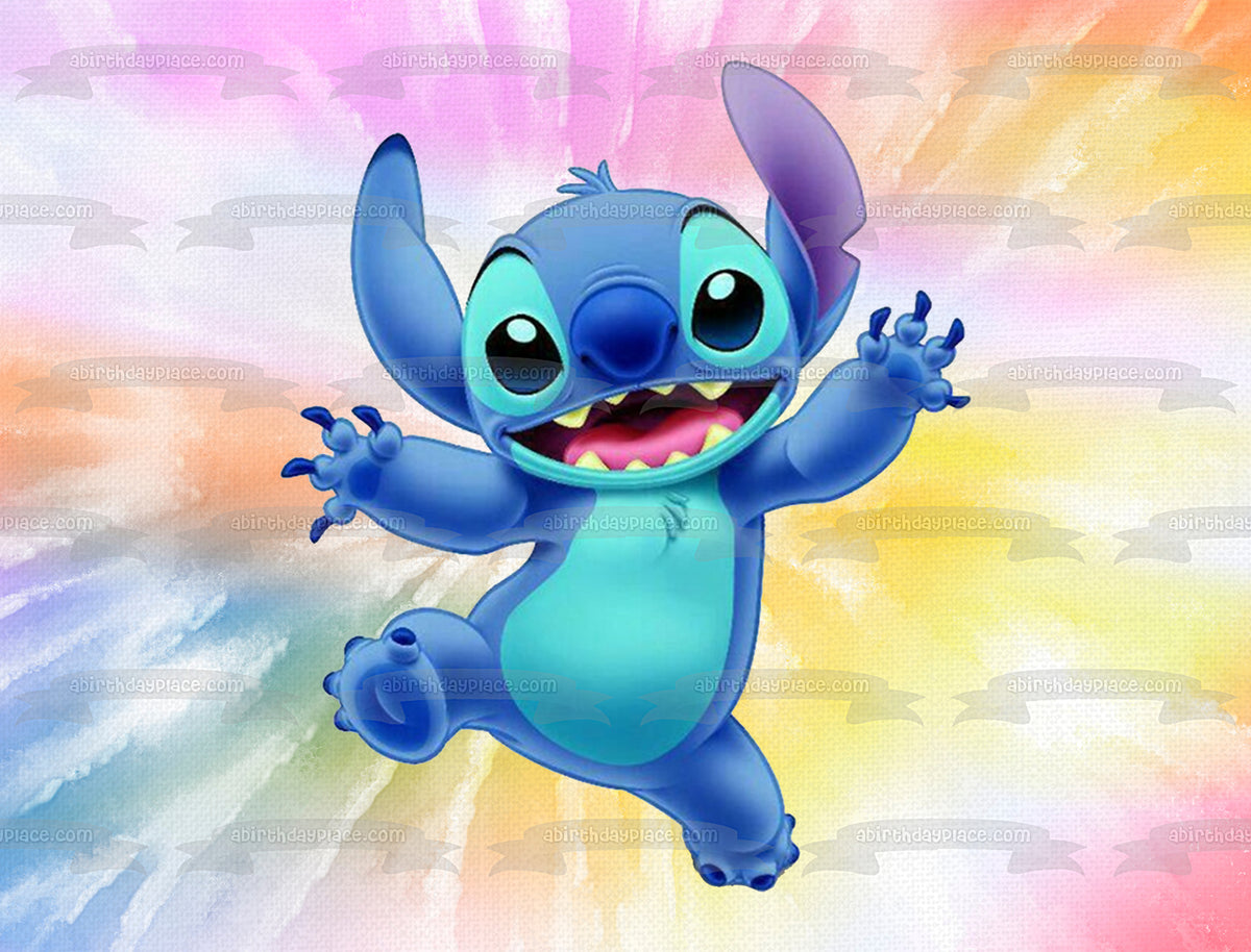Lilo and Stitch Tye Dye Background Edible Cake Topper Image ABPID57500 – A  Birthday Place