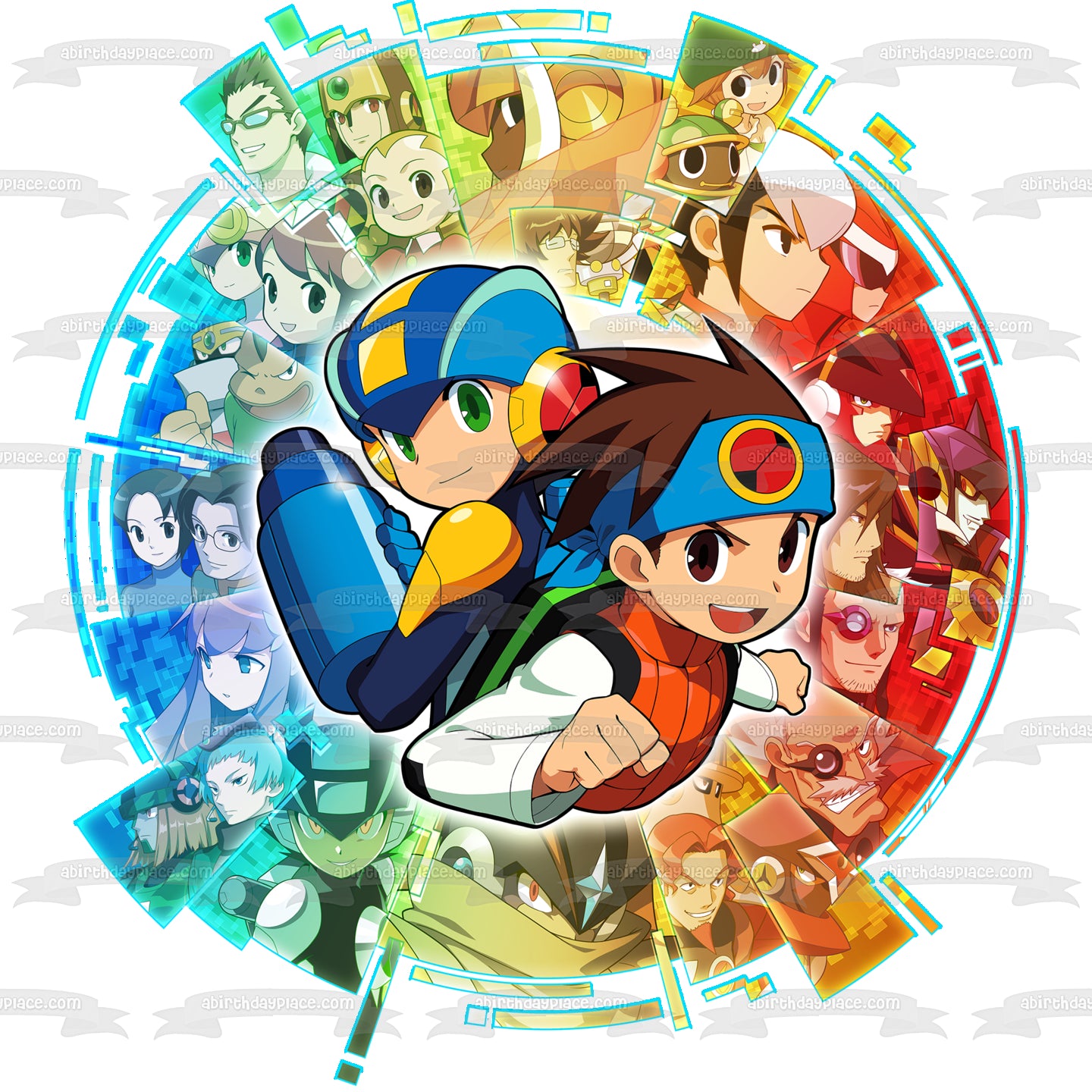 Mega Man Battle Network Lan Hikari Edible Cake Topper Image ABPID57640