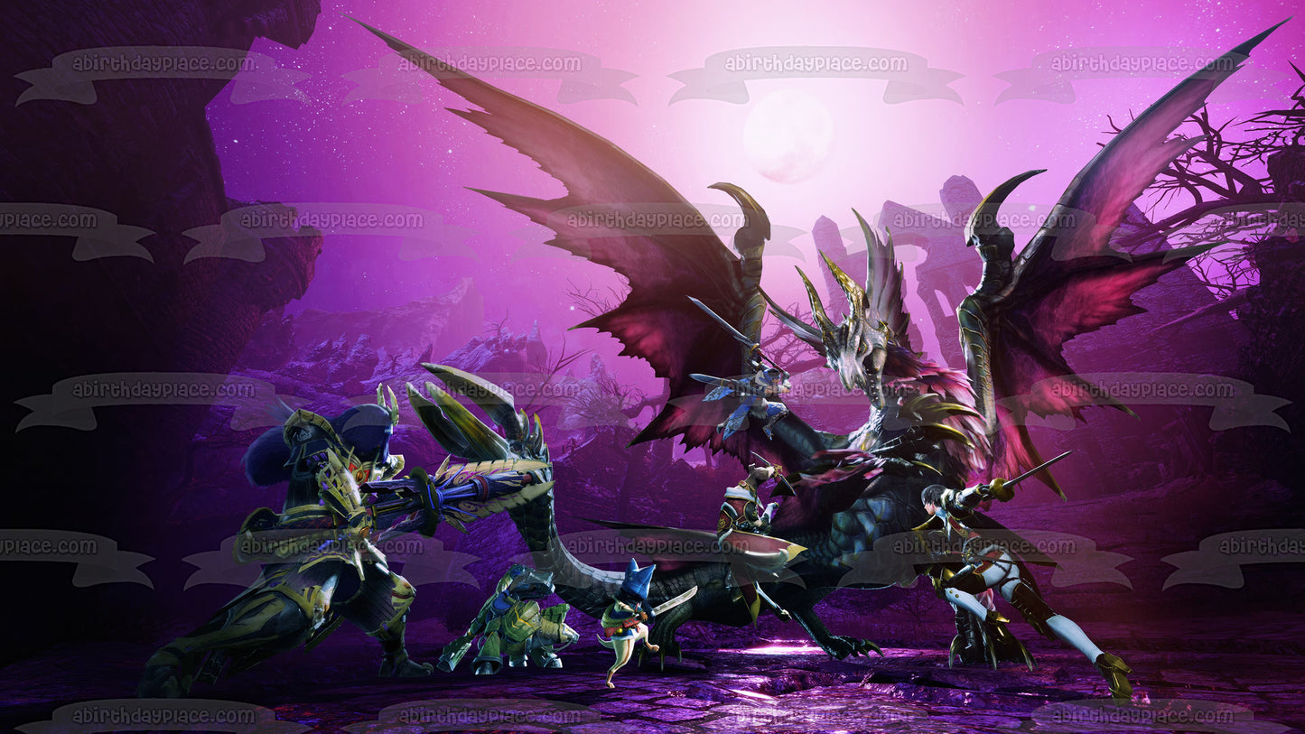 Monster Hunter Rise Game Scene Edible Cake Topper Image ABPID57646
