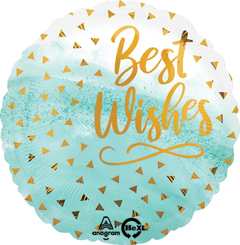 Best Wishes Gold Confetti 18" Foil Balloon