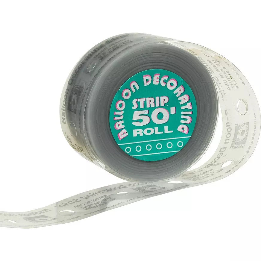 Tira decorativa con globos de 50', transparente