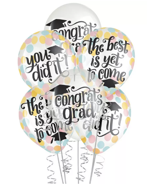 Follow Your Dreams 12" Latex Confetti Balloons, 6ct