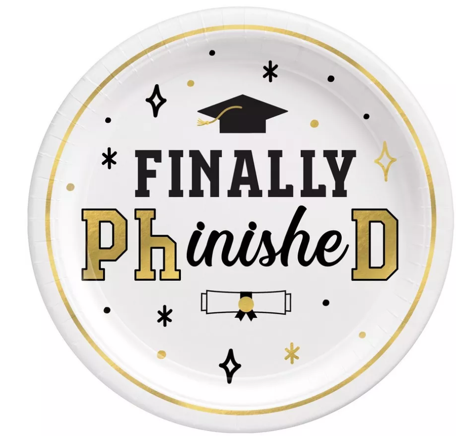 Platos y servilletas finalmente PHinisheD, 60 unidades