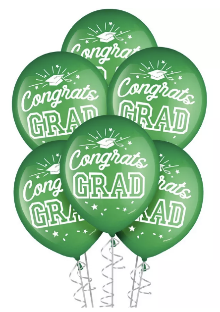 Grad 12" Latex Balloons - Green, 15ct