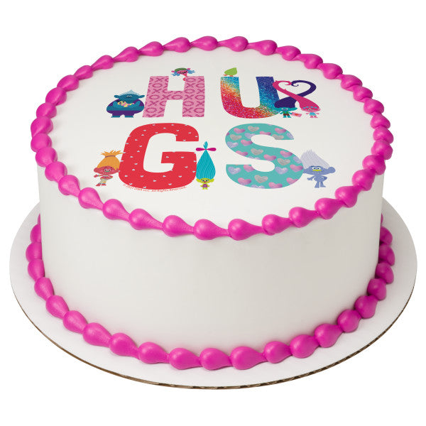 DreamWorks Trolls Hugs Edible Cake Topper Image