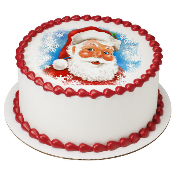 Classic Santa Caucasian Edible Cake Topper Image