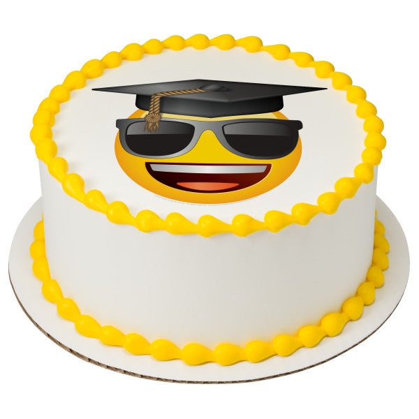 emoji® Cool Grad Edible Cake Topper Image