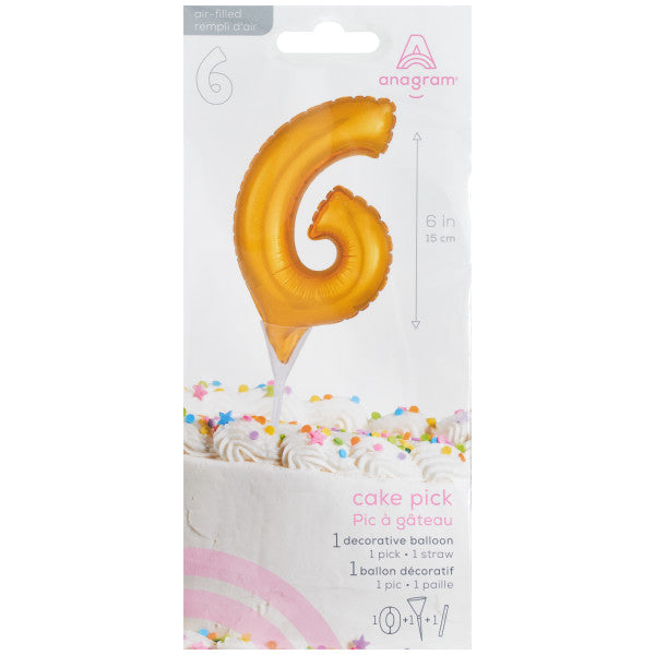 Inflatable Gold Numeral 6 Anagram® Cake Pic