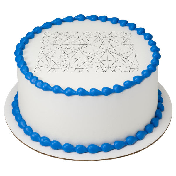 Silver Cracked Glass Edible Cake Topper Image