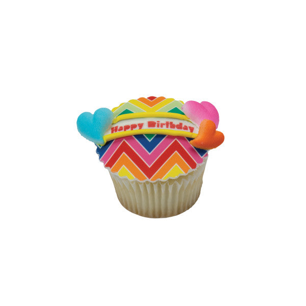 Rainbow Zig Zag Edible Cake Topper Image Strips