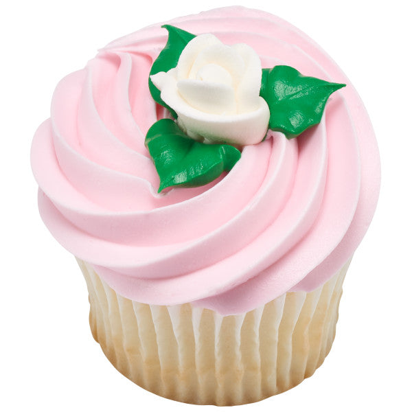 White Small Classic Sugar Rose Decorations