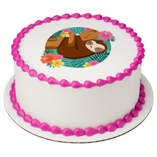 Sloth Edible Cake Topper Image