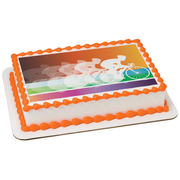 A Birthday Place - Cake Toppers - Cycling Edible Cake Topper Image