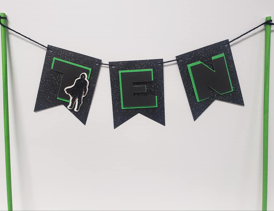 The Mandalorian Baby Yoda Cake Banner AMID116