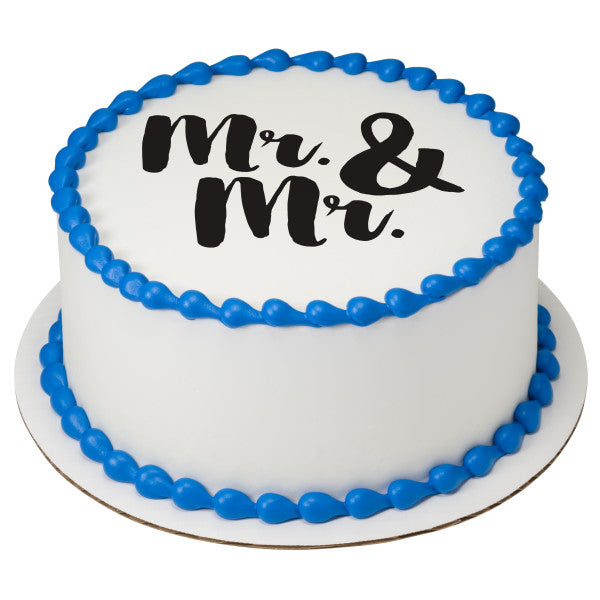 Mr. & Mr. Edible Cake Topper Image