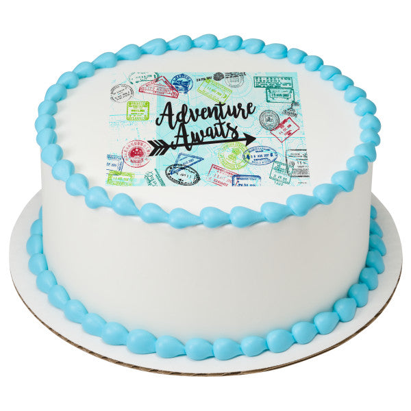 La aventura espera la imagen comestible para decoración de tartas