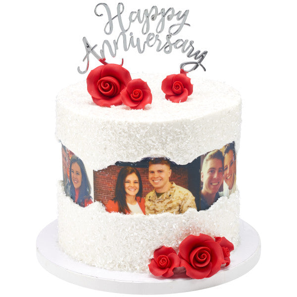 Silver Happy Anniversary Layon