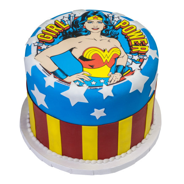 Wonder Woman™ Girl Power! Edible Cake Topper Image