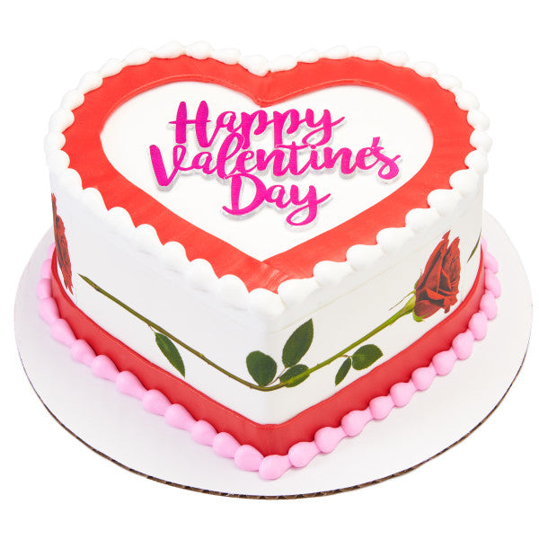 Stemmed Rose Edible Cake Topper Image Strips