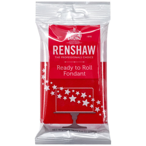 Renshaw Ready to Roll Fondant - Red - 8.8oz - BEST BY DATE 11/2022