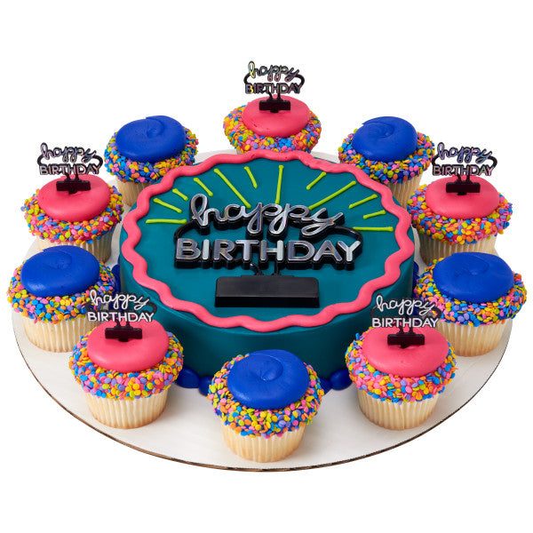 Neon Happy Birthday DecoPics®