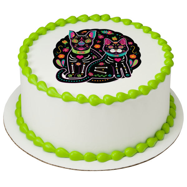 Día de los Muertos Pet Edible Cake Topper Image
