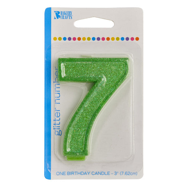 7 Glitter Numeral Candle