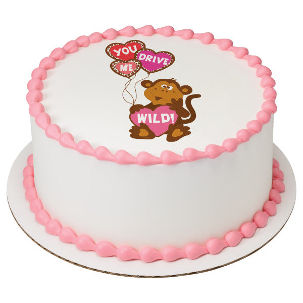 Imagen de adorno comestible para tarta "Me vuelves loco"