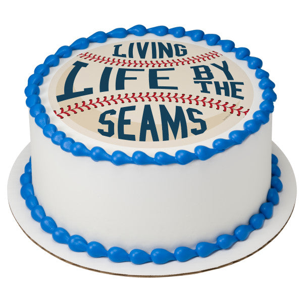 Living Life by the Seams Edible Cake Topper Image