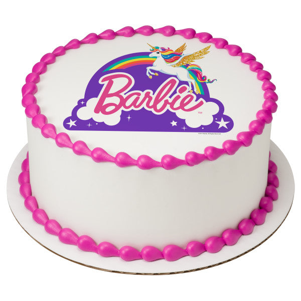 Imagen de adorno comestible para tarta Just Believe de Barbie™ Dreamtopia