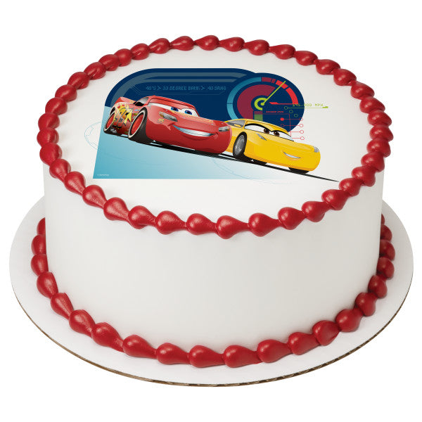 Cars 3 Race Ready Edible Cake Topper Image