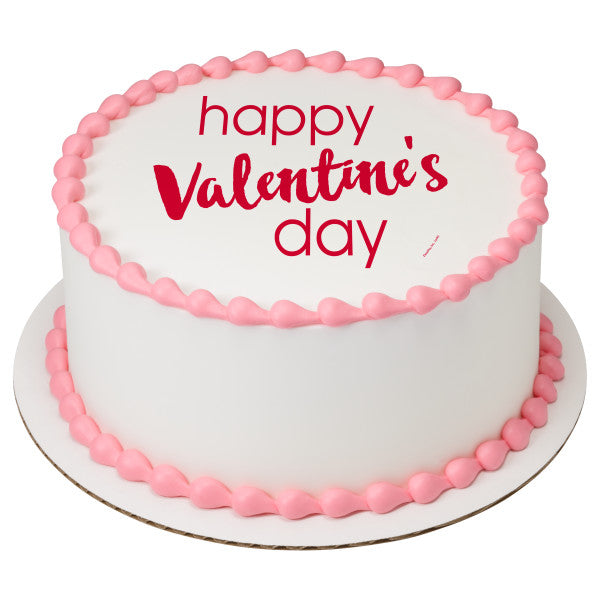 Valentine's Day Script Edible Cake Topper Image