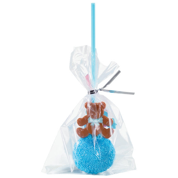 Clear Treat Bags with Silver Twist Ties, 4" x 6" Decorating Tools