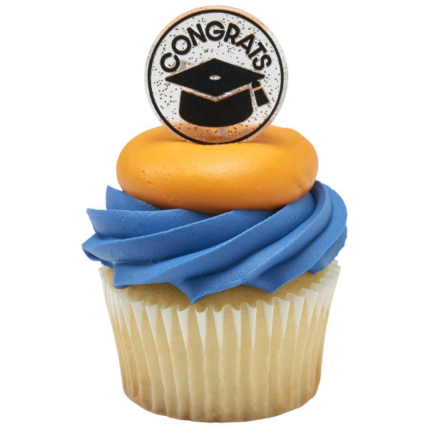 Confetti Grad  Cupcake Rings 12ct