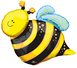 Happy Bee 25" Shaped Foil Balloon, 1ct