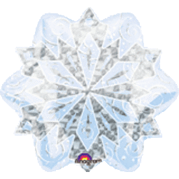 White Christmas Snowflake 18" Foil Balloon, 1ct