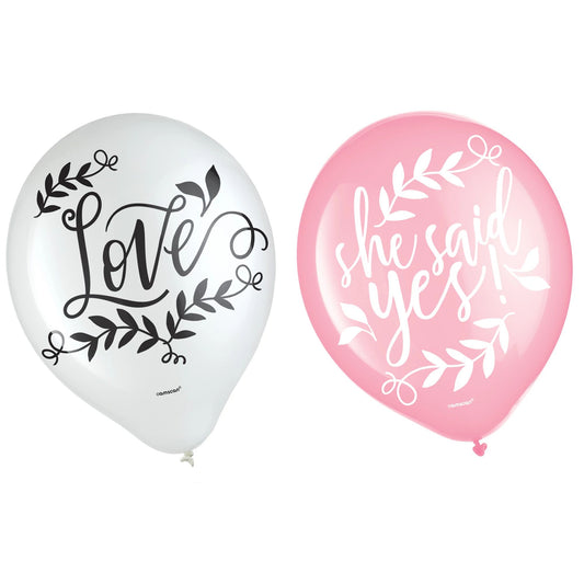 Love And Leaves Latex Balloons, 15ct