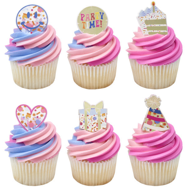 Packed Party Party Time Assortment Cupcake Rings  12ct
