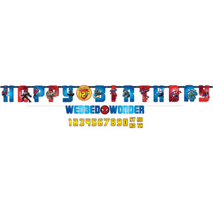 Spider-Man Webbed Wonder Jumbo Letter Birthday Banner Kit