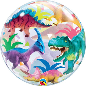 Colorful Dinosaurs 22" Bubble Balloon, 1ct