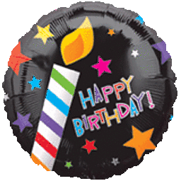 Happy Birthday Candle 18" Foil Balloon, 1ct